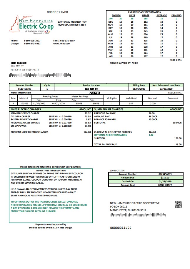  Minol USA business utility bill 